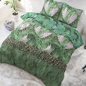 Moderné posteľné obliečky s tropickým motívom 200 x 220 cm Zelená