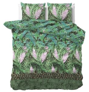 Moderné posteľné obliečky s tropickým motívom 200 x 220 cm Zelená