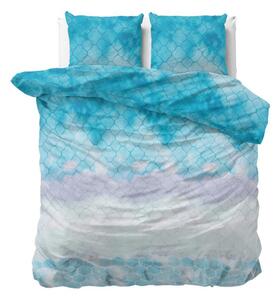Elegantné modré posteľné obliečky z bavlny 200 x 220 cm Modrá