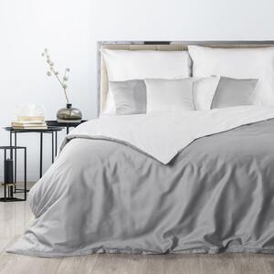 Bielo sivé obojstranné posteľné obliečky z bavlneného saténu Biela