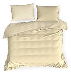 Béžové luxusné posteľné obliečky z bavlneného saténu Béžová