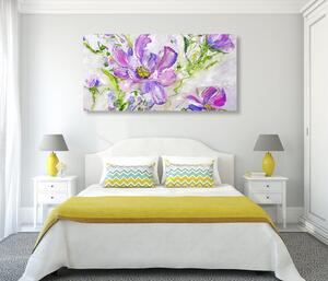 Obraz moderné maľované letné kvety