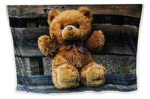 Kvalitná detská deka s motívom medvedíka 130 x 160 cm Hnedá