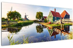 Obraz holandských mlynov (120x50 cm)