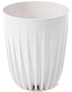 PLASTOVÝ KVETINÁČ STRIPPED ECO 23X19 CM BIELA