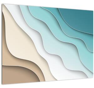 Abstraktný obraz morského pobrežia (70x50 cm)
