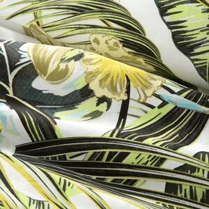 Nádherné kvetinové posteľné obliečky z bavlneného saténu Zelená