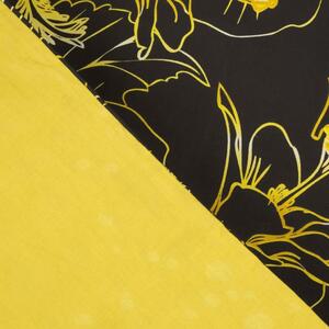 Bavlnené posteľné obliečky so žltým kvetinovým motívom Žltá