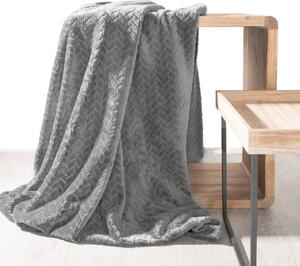 Jemná dekoratívna deka sivej farby Sivá