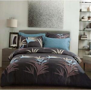 Obojstranné hnedé posteľné obliečky s motívom palmových listov
