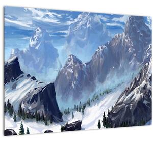 Obraz - Maľované hory (70x50 cm)
