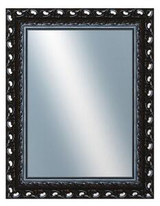 DANTIK - Zrkadlo v rámu, rozmer s rámom 70x90 cm z lišty ROKOKO čierna lesklá (2632)
