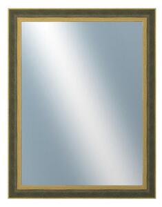DANTIK - Zrkadlo v rámu, rozmer s rámom 70x90 cm z lišty ZVRATNÁ zelenozlatá plast (3070)