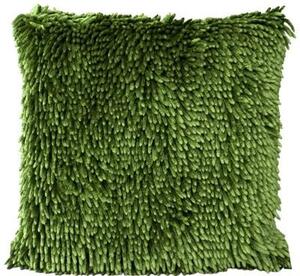 Strapcová obliečka na vankúš olivovo zelenej farby 40 x 40 cm