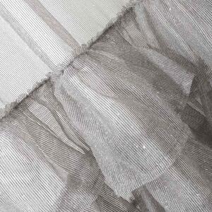 Luxusná sivá záclona na riasiacu pásku s francúzkymi volánmi 140 x 270 cm Sivá