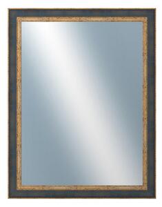 DANTIK - Zrkadlo v rámu, rozmer s rámom 70x90 cm z lišty ZVRATNÁ modrozlatá plast (3068)