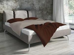 Bavlnené obojstranné posteľné obliečky čokoládovej farby Hnedá