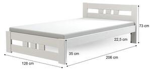 Drevená jednolôžková posteľ 120x200 Roma - biela