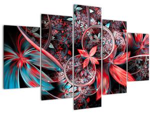 Abstraktný obraz exotických kvetov (150x105 cm)