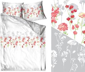 Krásne bavlnené posteľné obliečky s motívom rúž Biela