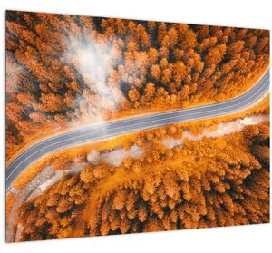 Sklenený obraz - Horská cesta (70x50 cm)