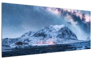 Obraz hôr s hviezdnou oblohou (120x50 cm)