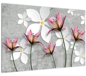 Obraz kvetinové abstrakcie (90x60 cm)