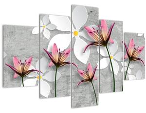 Obraz kvetinové abstrakcie (150x105 cm)