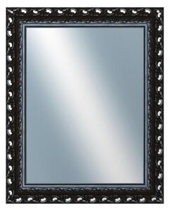 DANTIK - Zrkadlo v rámu, rozmer s rámom 80x100 cm z lišty ROKOKO čierna lesklá (2632)