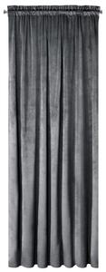 Tmavo sivý zatemňovací zamatový záves na riasiacu pásku 140 x 270 cm Sivá
