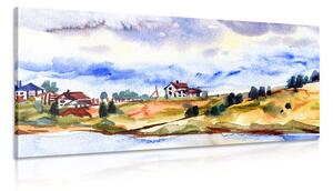 Obraz akvarelová dedinka
