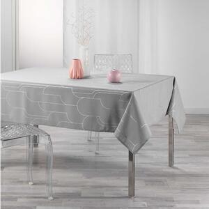 Originálny sivý obrus na stôl s decentným strieborným vzorom 150 x 300 cm Sivá