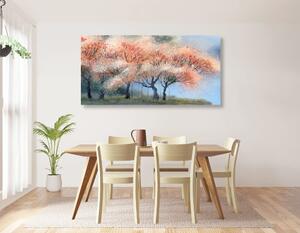Obraz akvarelové kvitnúce stromy