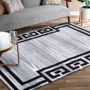 Štýlový sivo čierny koberec s ornamentom Sivá Šírka: 80 cm | Dĺžka: 150 cm