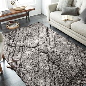 Štýlový hnedý koberec s motívom pripomínajúcom mramor Hnedá Šírka: 120 cm | Dĺžka: 170 cm