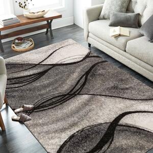 Moderný sivý koberec s abstraktným motívom Sivá Šírka: 80 cm | Dĺžka: 150 cm