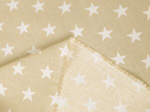Biante Detský bavlnený záves Sandra SA-309 Biele hviezdičky na béžovom 150x140 cm