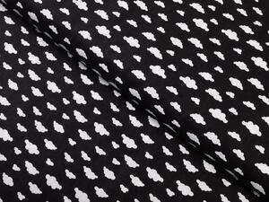 Biante Detský bavlnený štvorcový obrus Sandra SA-306 Biele obláčiky na čiernom 40x40 cm