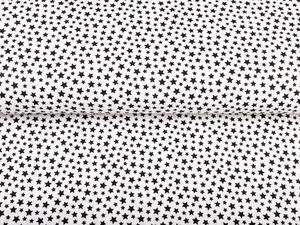 Biante Detské bavlnené posteľné obliečky do postieľky Sandra SA-310 Čierne hviezdičky na bielom Do postieľky 90x120 a 40x60 cm