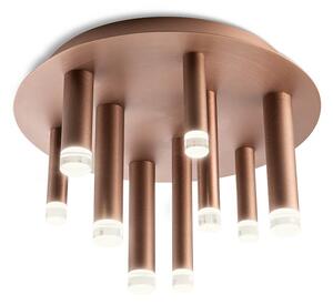 Redo 01-2040 stropné LED svietidlo Madison saténová meď 9L, 35W, 3000K, ø36cm