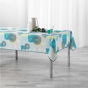 Kvalitný vzorovaný obrus na stôl v bielo modrej farbe 150 x 240 cm Biela