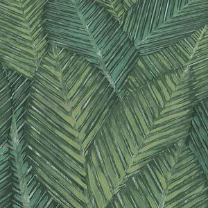 Vliesové tapety na stenu Martinique 10391-07, rozmer 10,05 m x 0,53 m, stylizované listy sytě zelené, Erismann