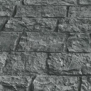 Vliesové tapety na stenu IMPOL 10394-10, rozmer 10,05 m x 0,53 m, obkladový kameň čierny, Erismann