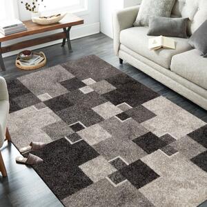 Originálny koberec s motívom štvorcov béžovej farby Šírka: 120 cm | Dĺžka: 170 cm