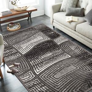 Moderný sivý koberec s abstraktným motívom Sivá Šírka: 120 cm | Dĺžka: 170 cm