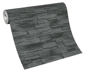 Vliesové tapety na stenu IMPOL 10395-10, rozmer 10,05 m x 0,53 m, ukladaný pieskovec čierny, Erismann