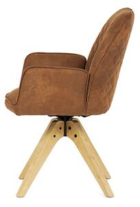 Jedálenská stolička s otočným mechanizmom, hnedá vintage látka (a-539 hnedá)