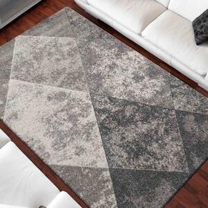 Originálny sivý koberec do obývačky s motívom kosoštvorcov Sivá Šírka: 80 cm | Dĺžka: 150 cm