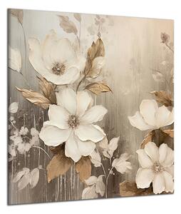 Obraz na plátne Malované biele kvety