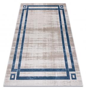 Moderný koberec NOBLE 1539 68 vzor rámu vintage, krémovo/ modrý